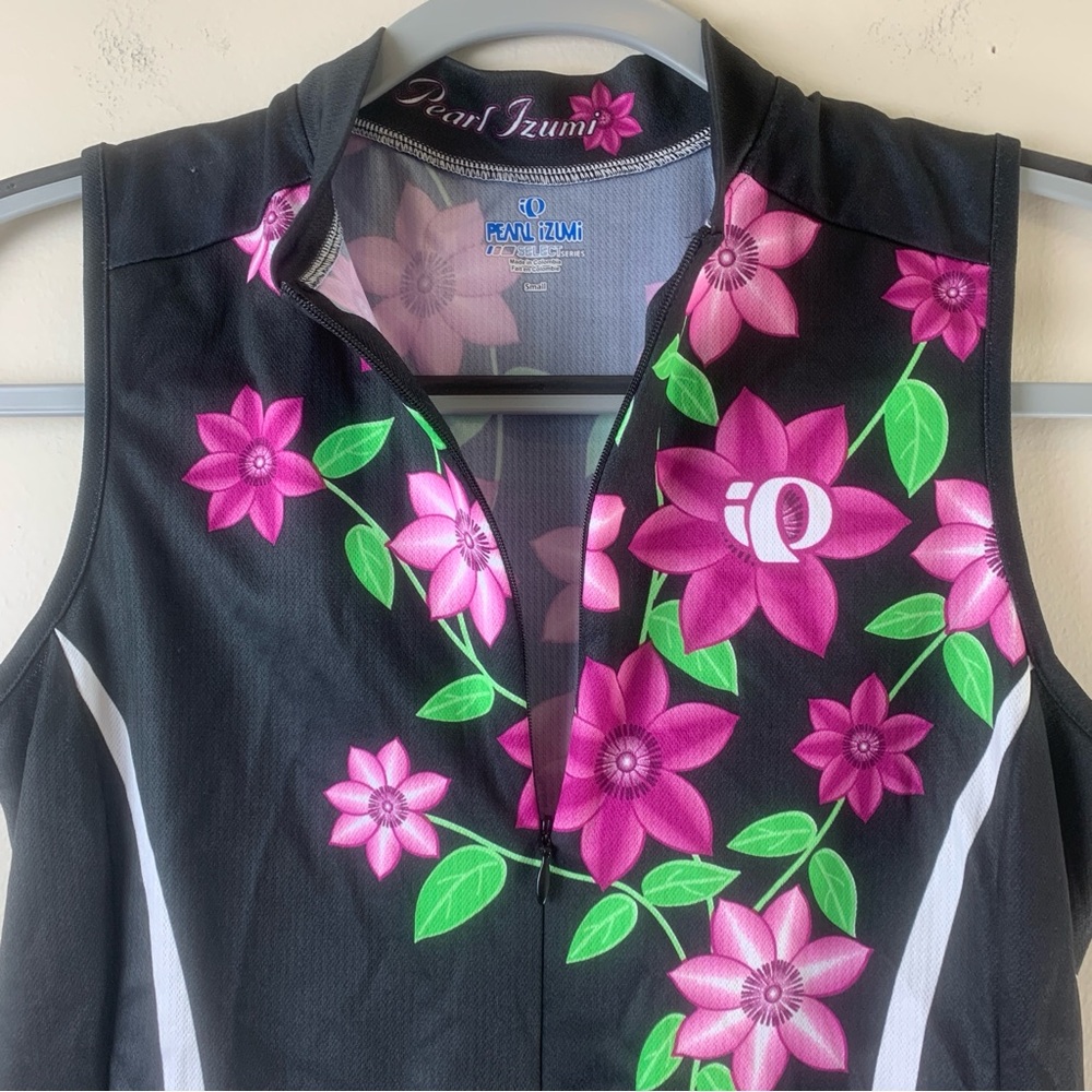 Pearl Izumi Sleeveless Jersey Womens Small Black Floral Select Series Cycling - Picture 7 of 11